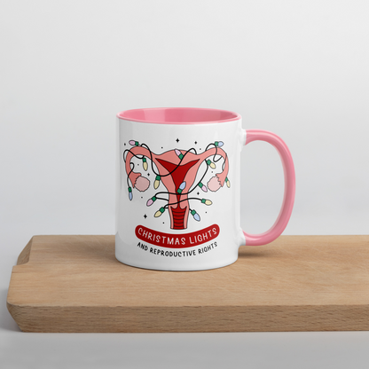 Christmas Lights & Reproductive Rights Feminist Color Mug
