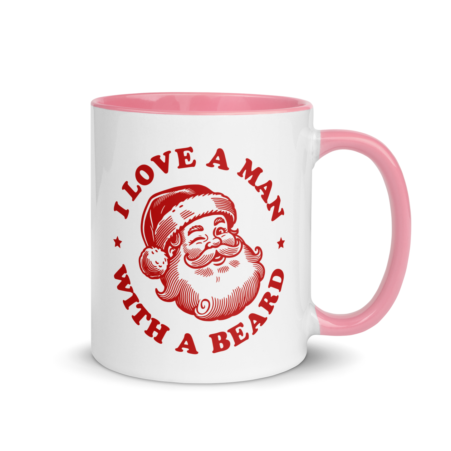 Man With a Beard Santa Christmas Color Mug