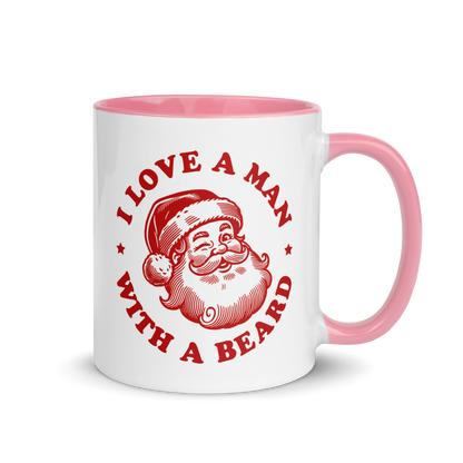 Man With a Beard Santa Christmas Color Mug