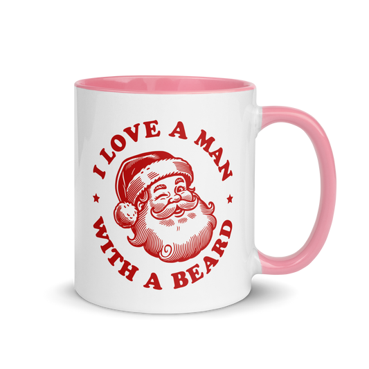 Man With a Beard Santa Christmas Color Mug