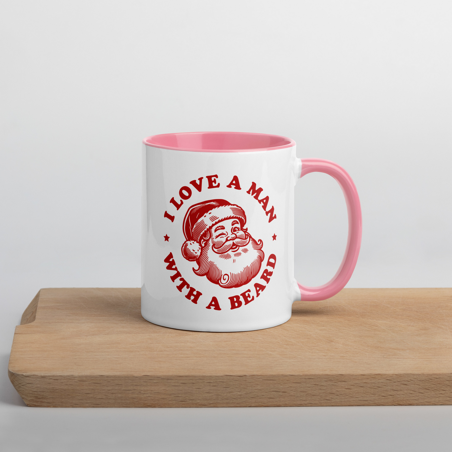 Man With a Beard Santa Christmas Color Mug