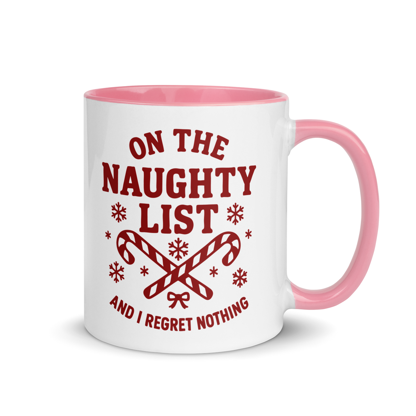 On The Naughty List Regret Nothing Christmas Color Mug