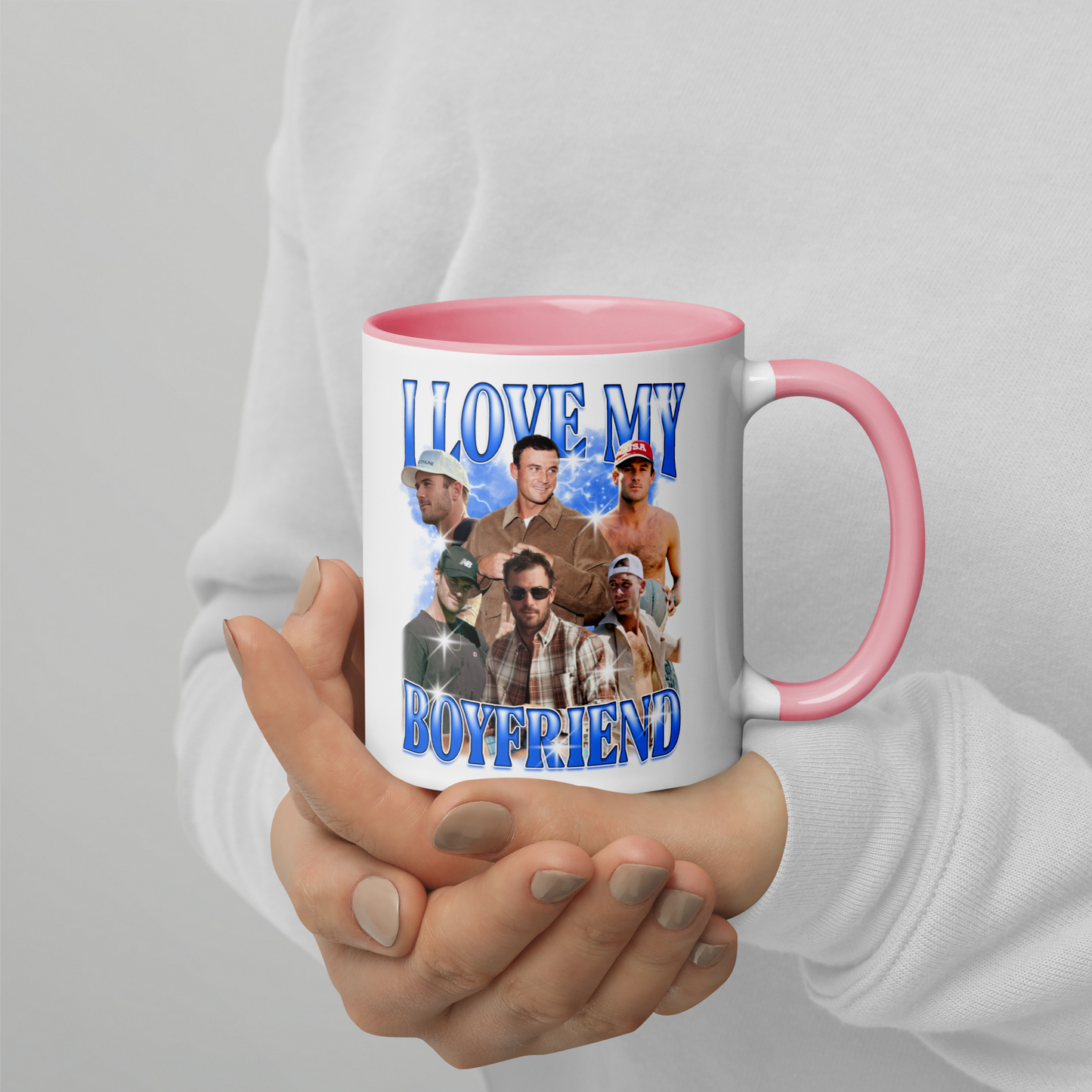 CUSTOM I Love My Boyfriend Photo Bootleg Mug