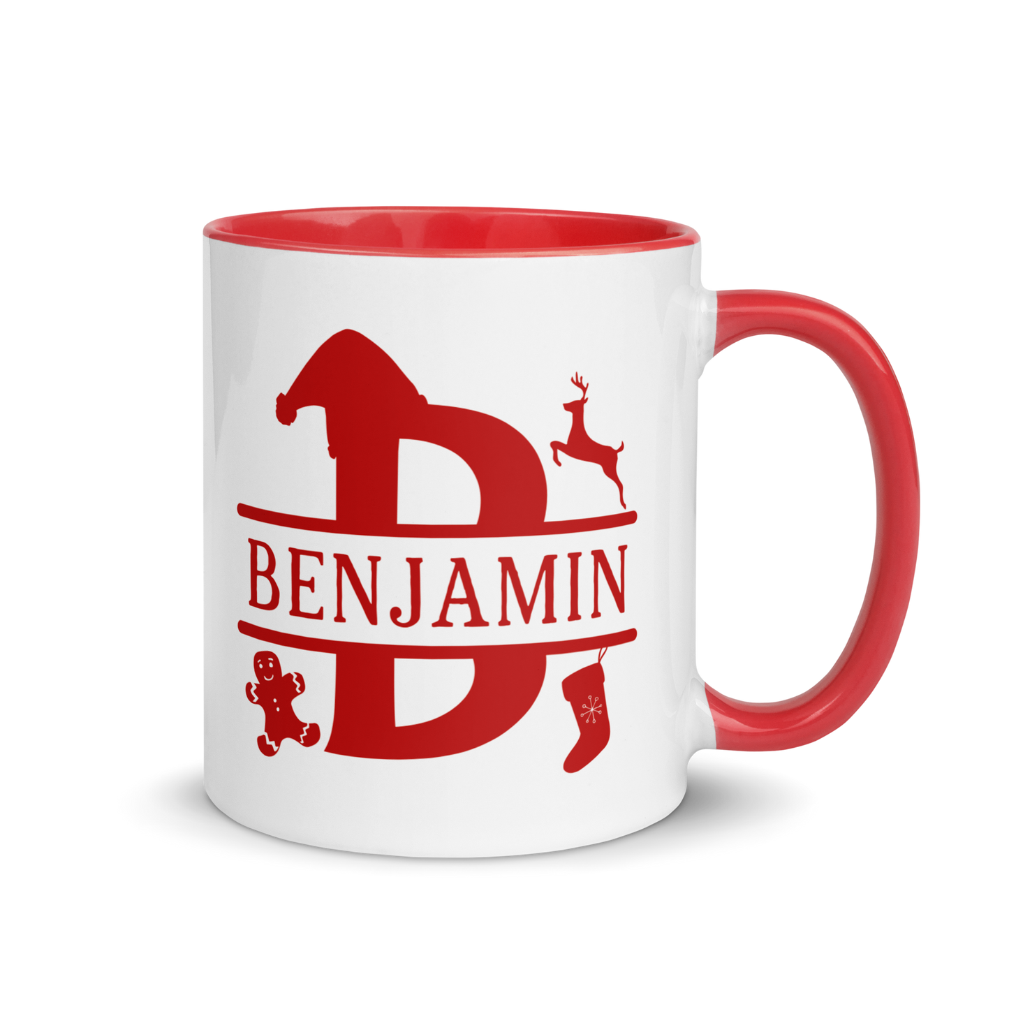 CUSTOM Name Initial Christmas Color Mug