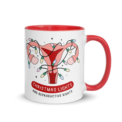 Christmas Lights & Reproductive Rights Feminist Color Mug