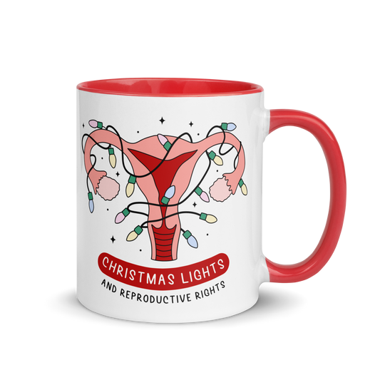 Christmas Lights & Reproductive Rights Feminist Color Mug