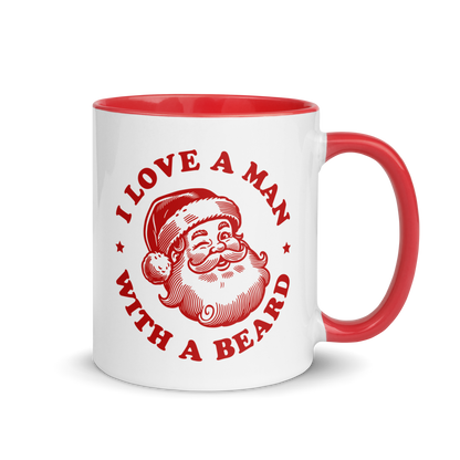 Man With a Beard Santa Christmas Color Mug