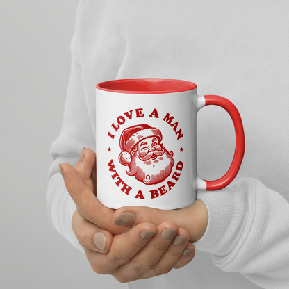 Man With a Beard Santa Christmas Color Mug