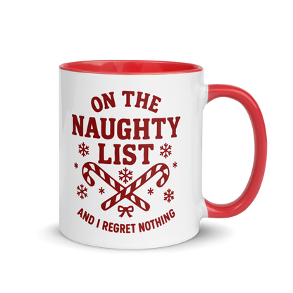On The Naughty List Regret Nothing Christmas Color Mug