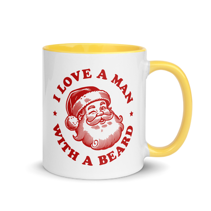 Man With a Beard Santa Christmas Color Mug