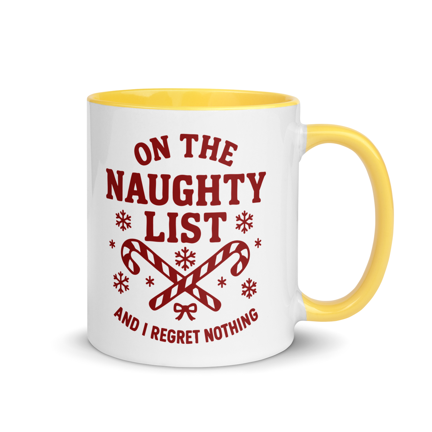 On The Naughty List Regret Nothing Christmas Color Mug