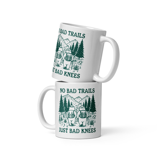 No Bad Trails Just Bad Knees Hiking Mug