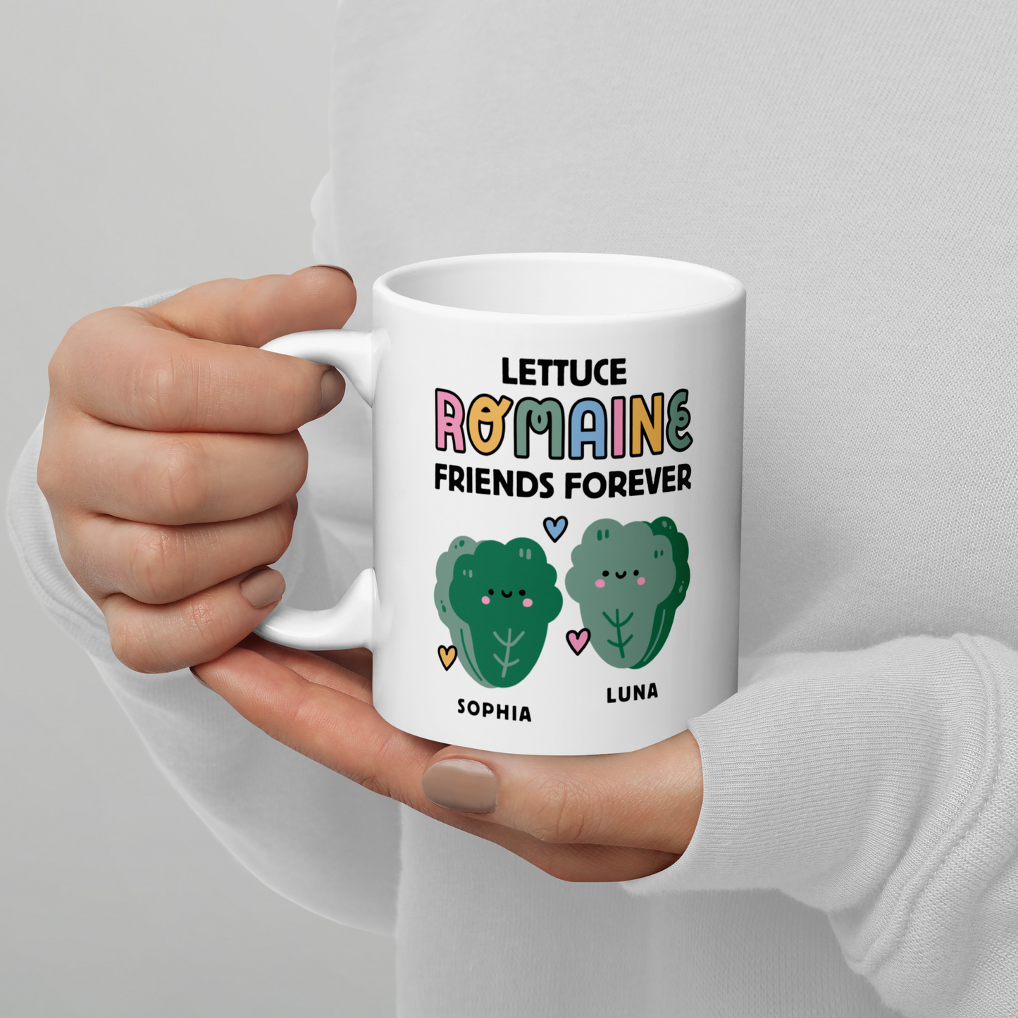 Personalised Lettuce Romaine Friends Forever Mug
