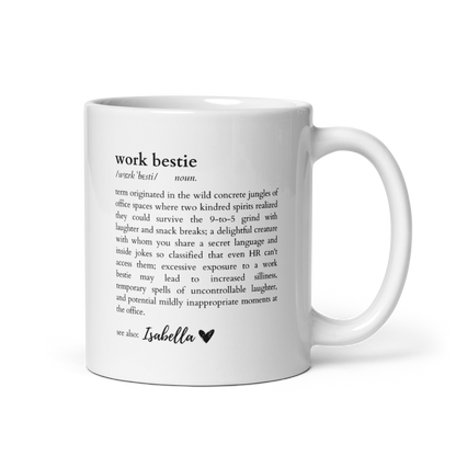 CUSTOM NAME Work Bestie Dictionary Mug