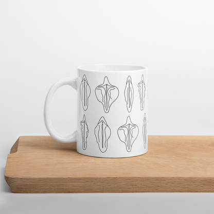 Vulva Line Work Ceramic Mug