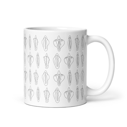 Vulva Tiny Line Work Ceramic Mug