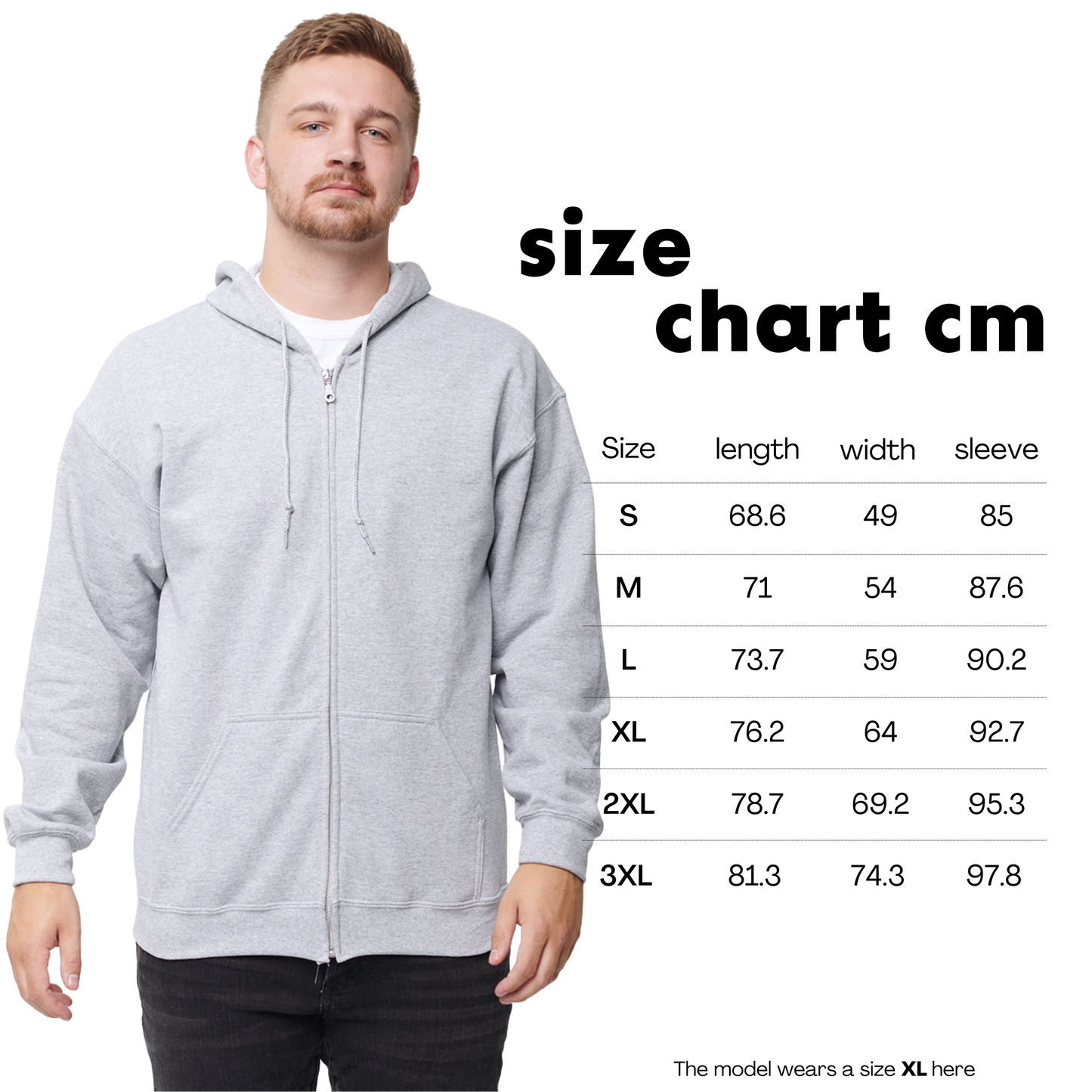 CUSTOM Your Text Cursive Embroidered Zip-Up Hoodie