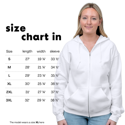CUSTOM Your Text Cursive Embroidered Zip-Up Hoodie