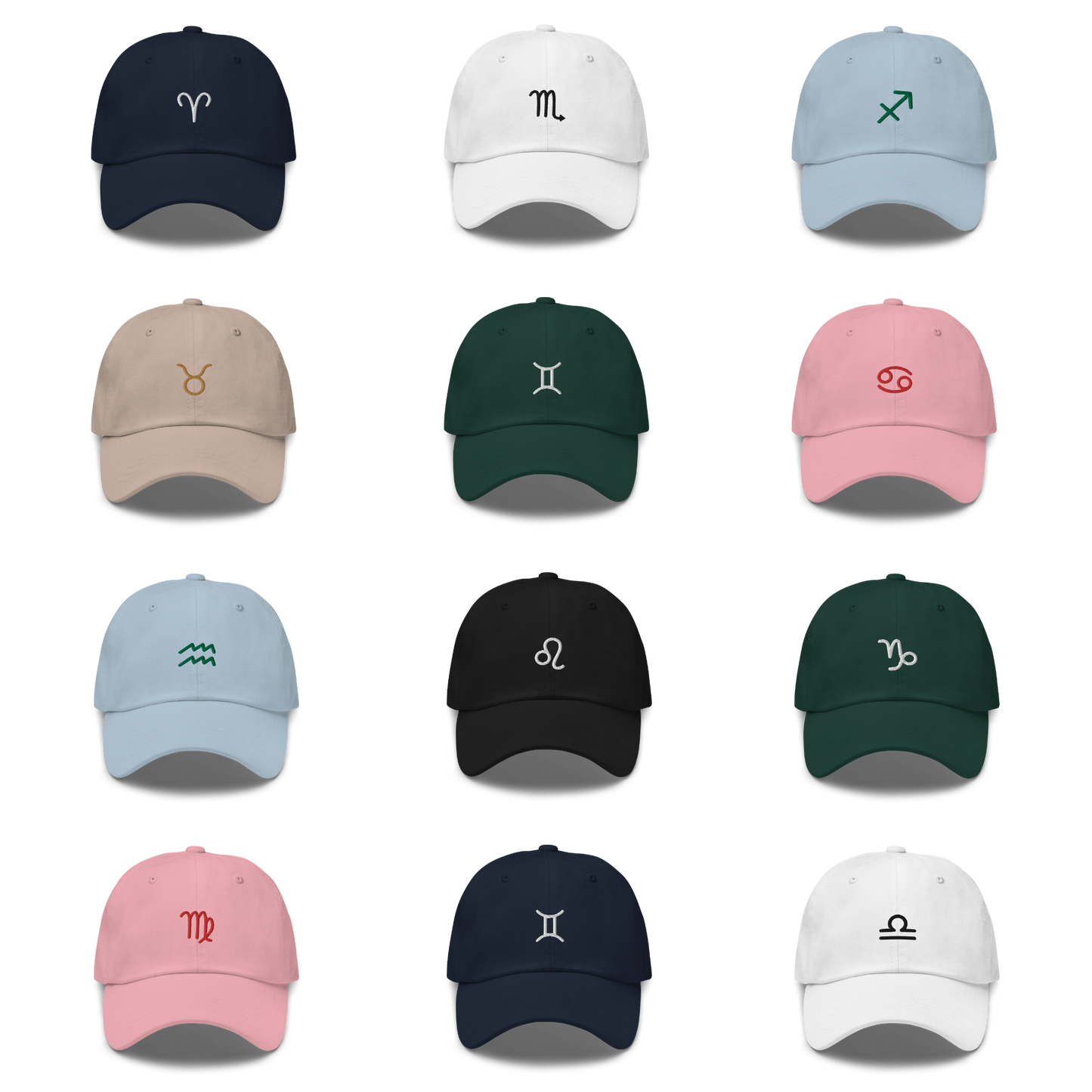 Embroidered Zodiac Symbol Baseball Cap