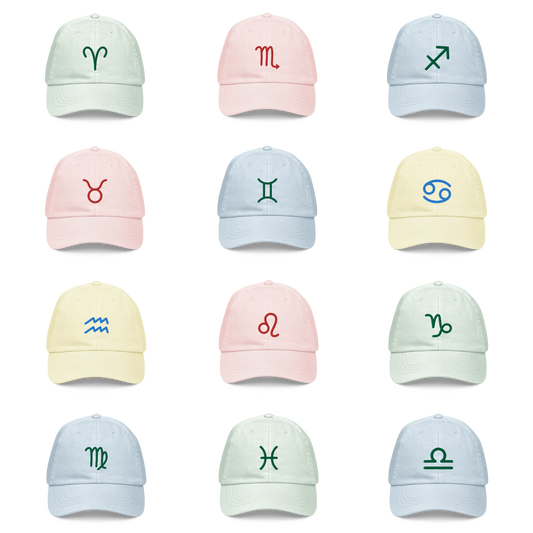 Embroidered Zodiac Symbol Pastel Baseball Cap